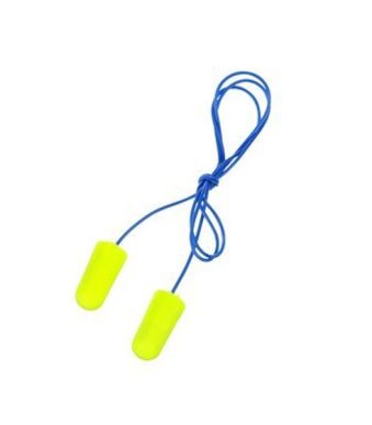 3M E-A-Rsoft Yellow Neons Earplugs 311-1250 Corded Poly Bag Regular Size 2000 PairCase